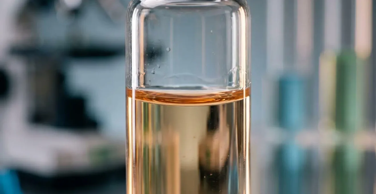 Close-up of laboratory testing equipment analyzing e-liquid samples for contaminant detection