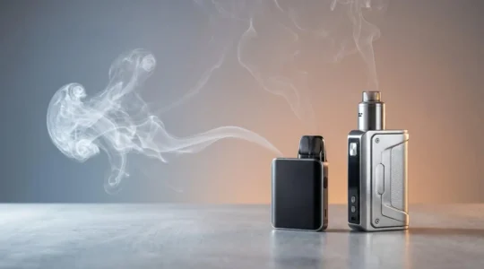 Close comparison showing the relationship between vape mod wattage and vapor production physics
