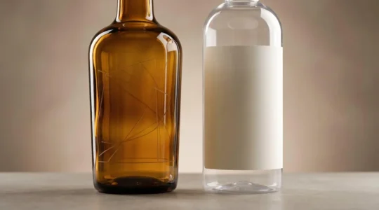 Close-up comparison of premium and budget e-liquid bottles showcasing quality differences in packaging and formulation