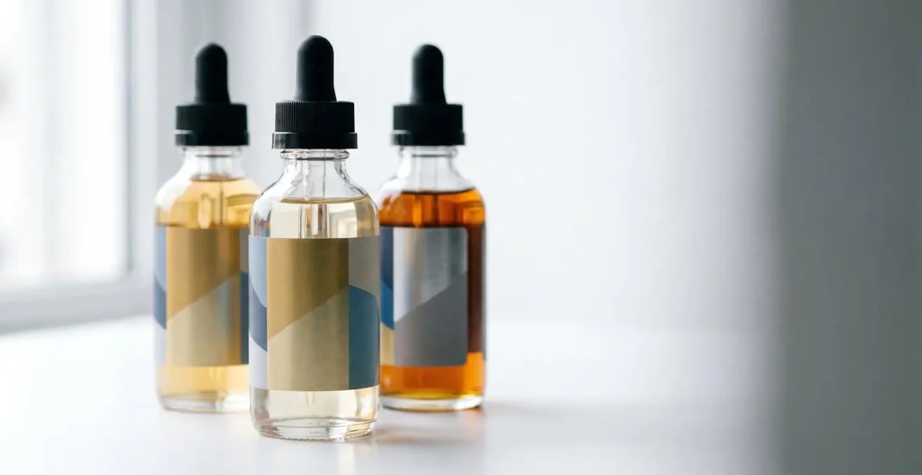 Multiple premium e-liquid bottles showcasing strawberry flavor variations with different formulations
